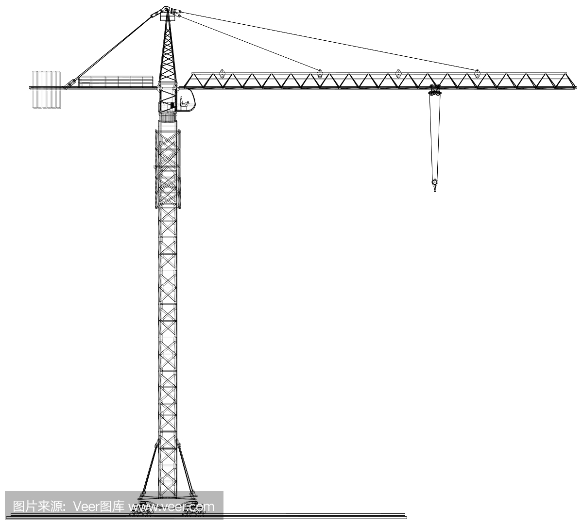 塔建筑起重機(jī)。的3 d渲染